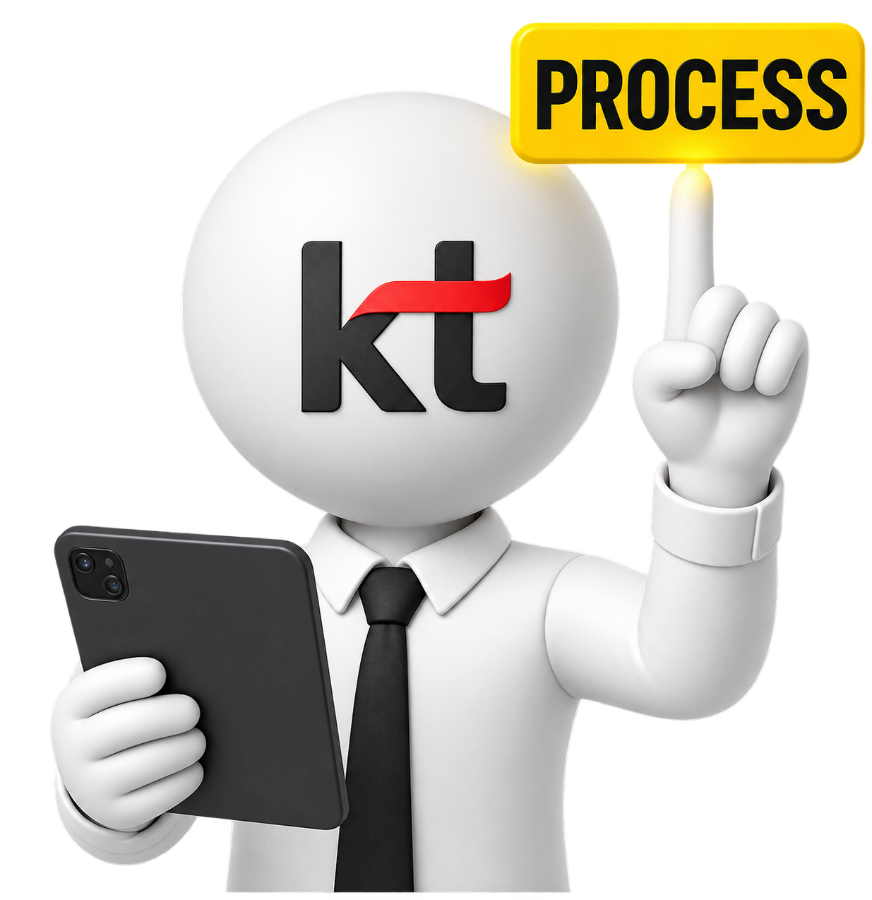 프로세스를 안내하는 KT 캐릭터